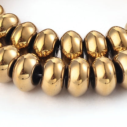 GoldPl Hematite   10mm Donut 15.5in