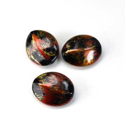 Painted Acrylic Beads -  Ovalish - Chocolate Pod (30pcs)