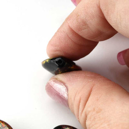 Painted Acrylic Beads -  Ovalish - Chocolate Pod (30pcs)