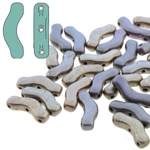 Czech Shaped Beads -  Bridge - Crystal Grey Rainbow (25)