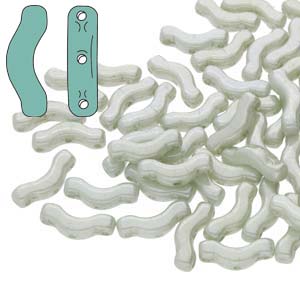 Czech Shaped Beads -  Bridge - Chalk Green Luster (25)