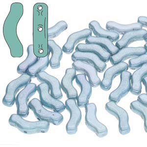 Czech Shaped Beads -  Bridge - Blue Luster (25)