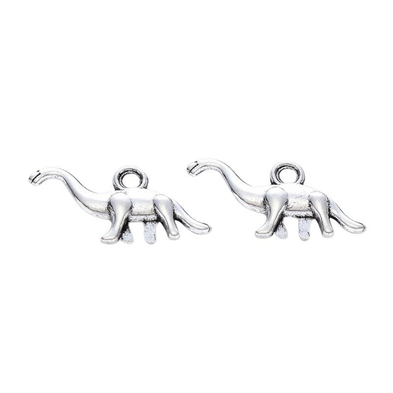 Apatosaurus Charm   Antique Silver Pair