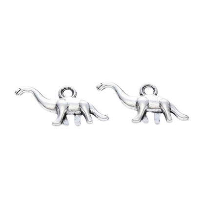 Apatosaurus Charm   Antique Silver Pair