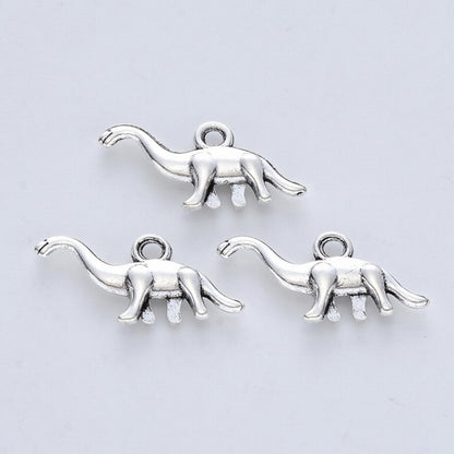 Apatosaurus Charm   Antique Silver Pair