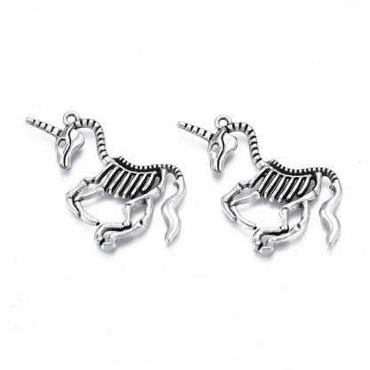 Skele-Corn Charm   Antique Silver Pair