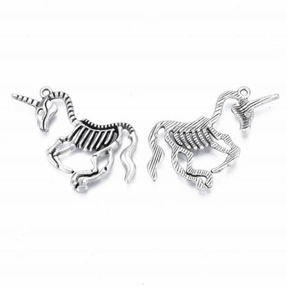 Skele-Corn Charm   Antique Silver Pair
