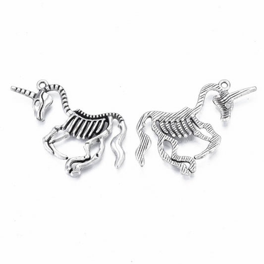 Skele-Corn Charm   Antique Silver Pair