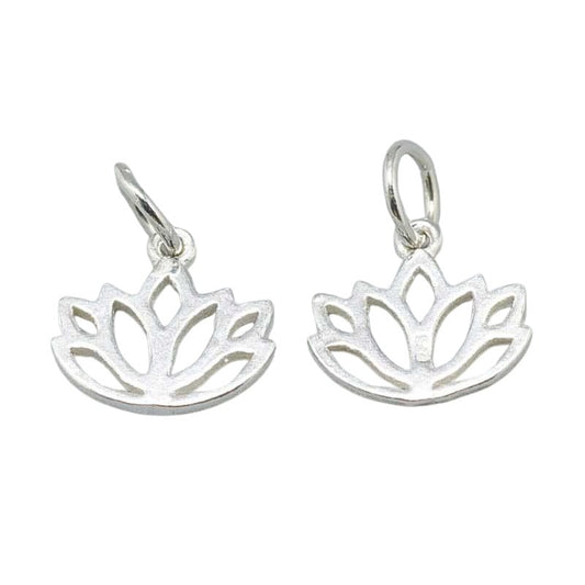 Sterling Charm   Lotus Pair