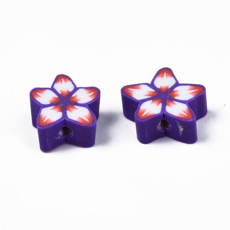 Polymer Clay Vinyl - Star Flowers - Assorted Colours (approx 50pcs)