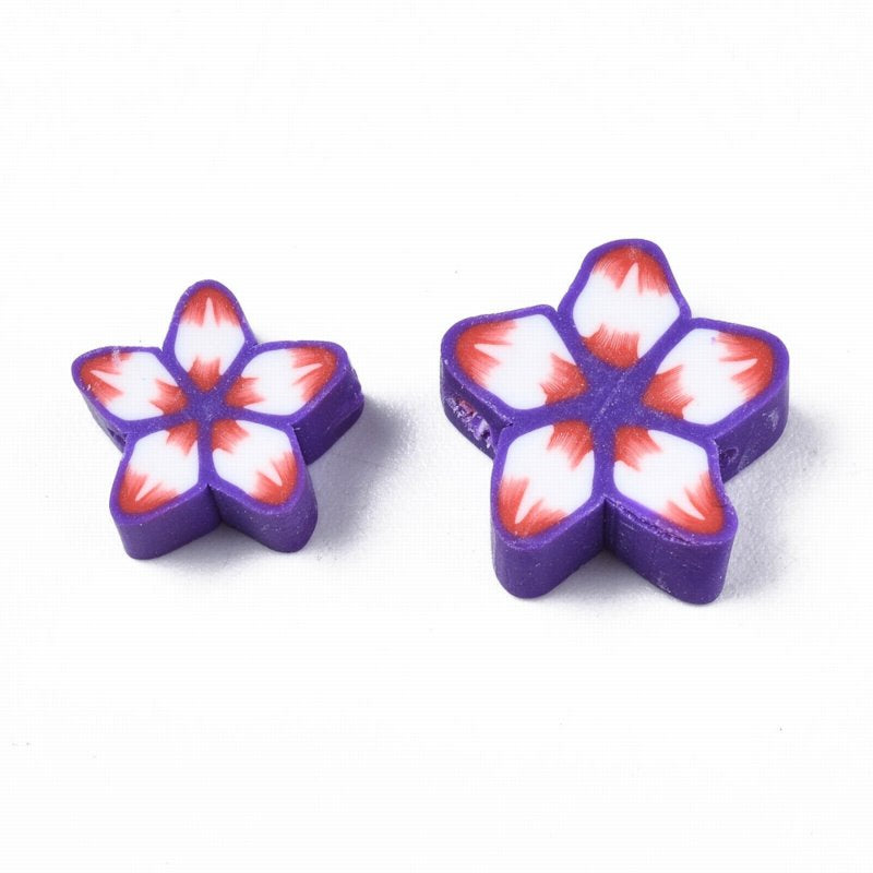 Polymer Clay Vinyl - Star Flowers - Assorted Colours (approx 50pcs)