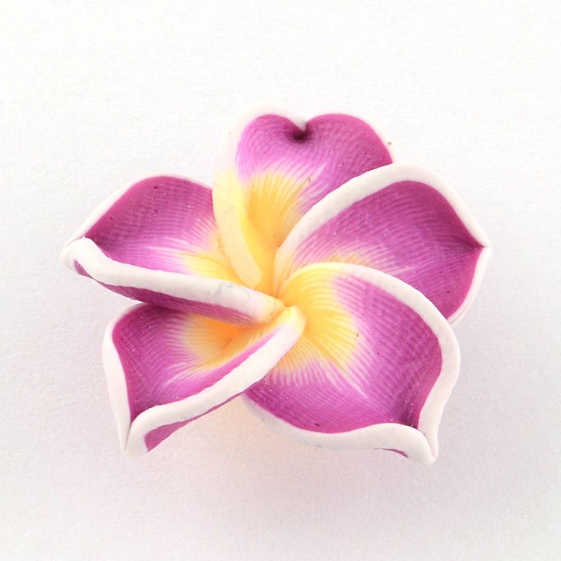 Polymer Clay Vinyl -  Plumeria Flower - Fuchsia Sun (5)