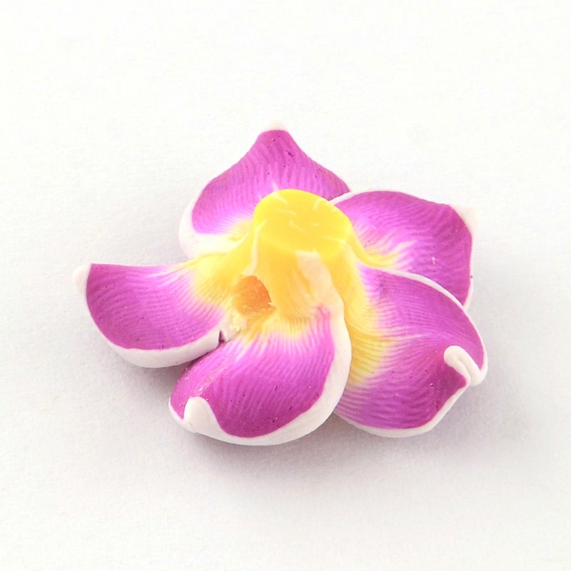 Polymer Clay Vinyl -  Plumeria Flower - Fuchsia Sun (5)