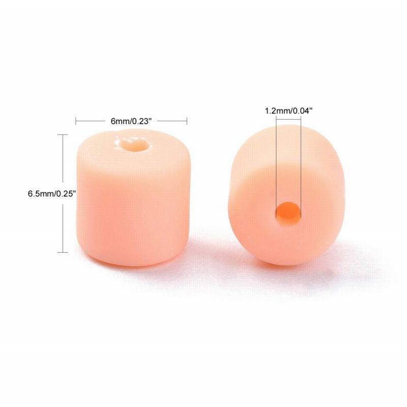 Polymer Clay Vinyl - Tubes - Light Peach (strand)