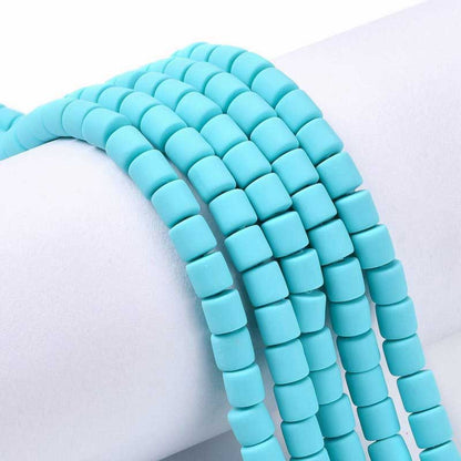 Polymer Clay Vinyl - Tubes - Light Turquoise (strand)