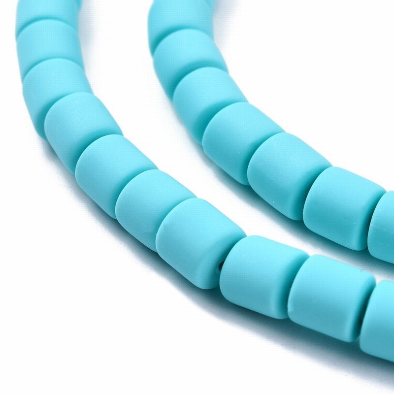 Polymer Clay Vinyl - Tubes - Light Turquoise (strand)