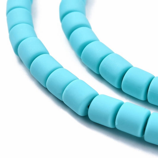 Polymer Clay Vinyl - Tubes - Light Turquoise (strand)