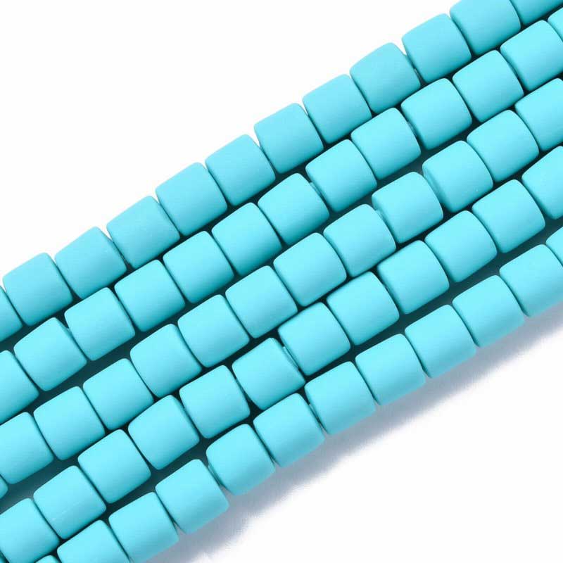 Polymer Clay Vinyl - Tubes - Light Turquoise (strand)
