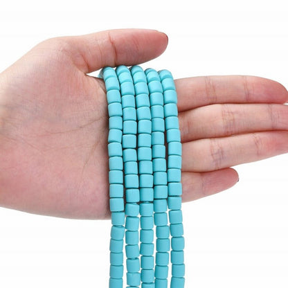 Polymer Clay Vinyl - Tubes - Light Turquoise (strand)