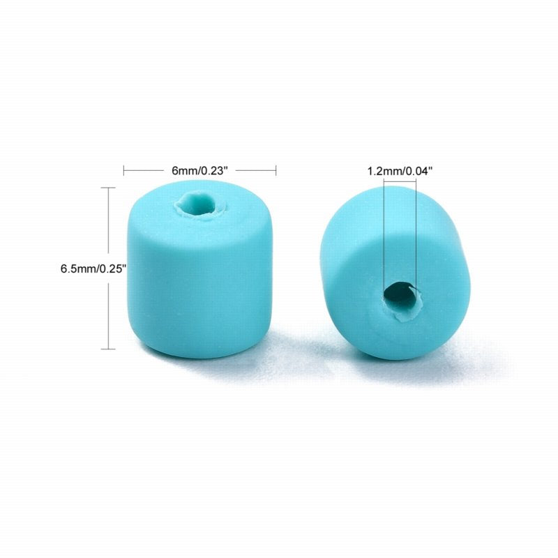 Polymer Clay Vinyl - Tubes - Light Turquoise (strand)