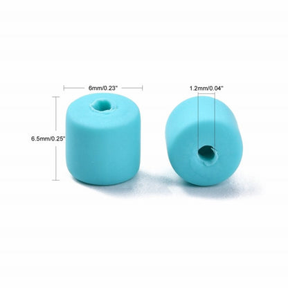 Polymer Clay Vinyl - Tubes - Light Turquoise (strand)