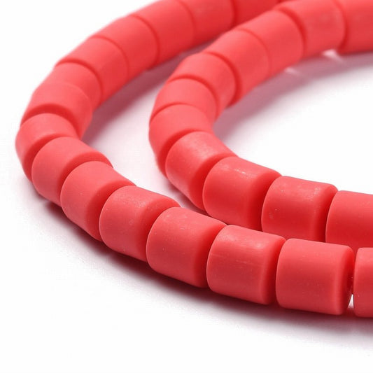 Polymer Clay Vinyl - Tubes - Pastel Red (strand)