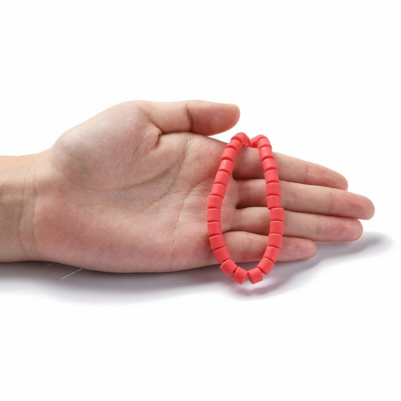 Polymer Clay Vinyl - Tubes - Pastel Red (strand)