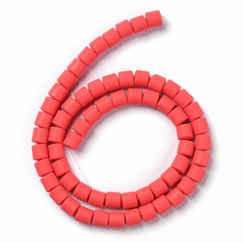 Polymer Clay Vinyl - Tubes - Pastel Red (strand)