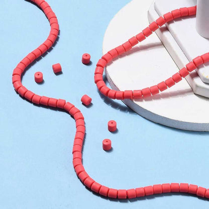 Polymer Clay Vinyl - Tubes - Pastel Red (strand)