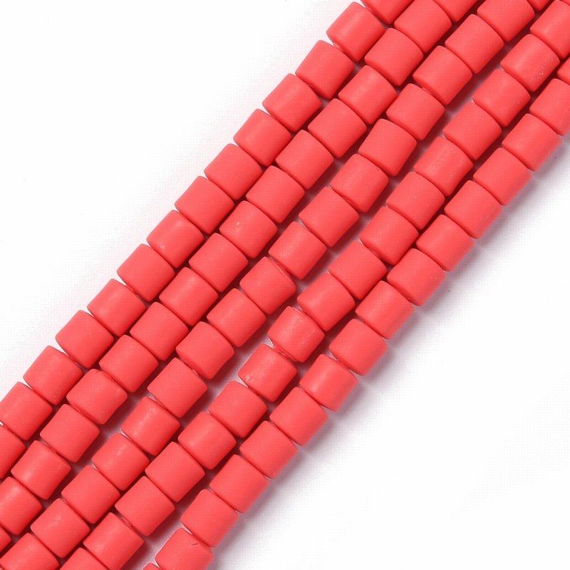 Polymer Clay Vinyl - Tubes - Pastel Red (strand)