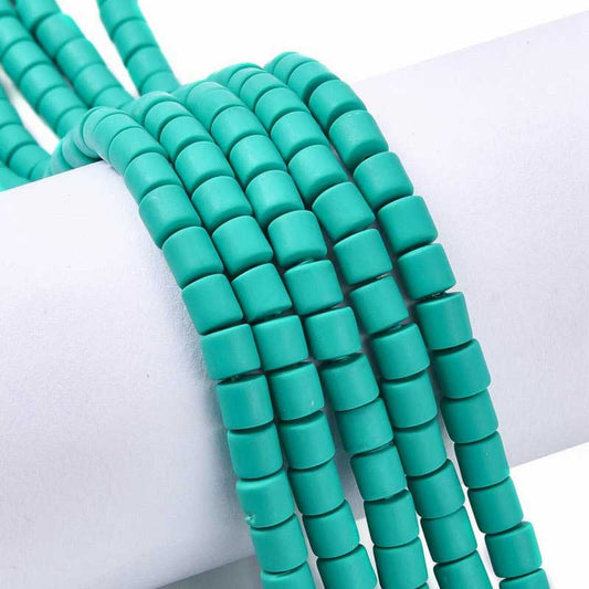 Polymer Clay Vinyl - Tubes - Green Turquoise (strand)