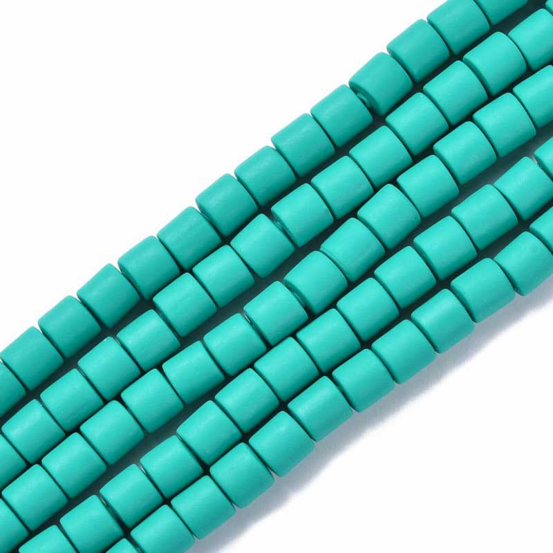 Polymer Clay Vinyl - Tubes - Green Turquoise (strand)