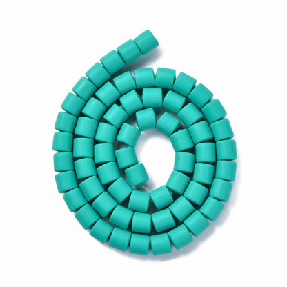 Polymer Clay Vinyl - Tubes - Green Turquoise (strand)