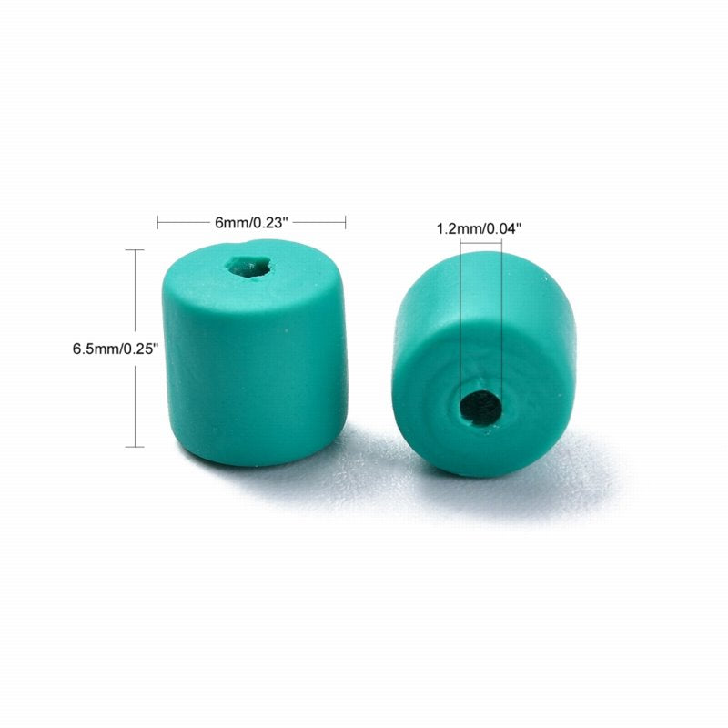 Polymer Clay Vinyl - Tubes - Green Turquoise (strand)