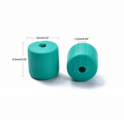 Polymer Clay Vinyl - Tubes - Green Turquoise (strand)
