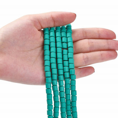 Polymer Clay Vinyl - Tubes - Green Turquoise (strand)