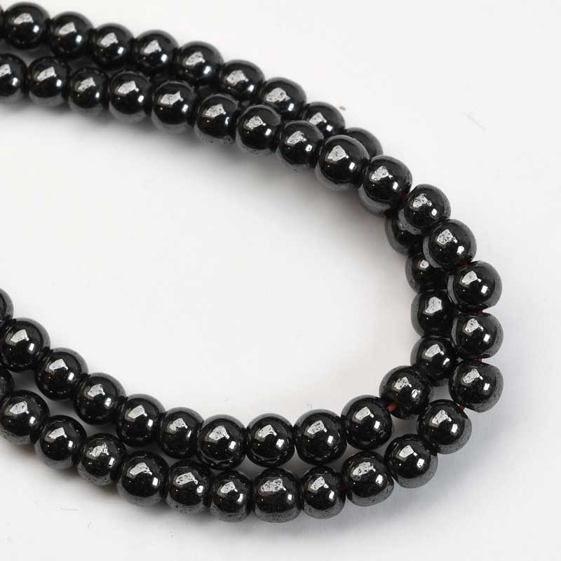 Magnetic Hematite   4mm Round 15.5in