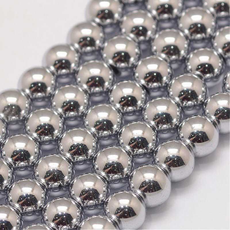 Magnetic Hematite   8mm Round 16in