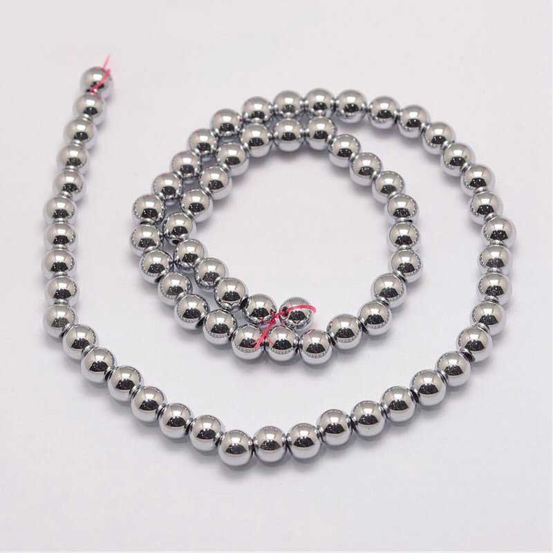 Magnetic Hematite   8mm Round 16in