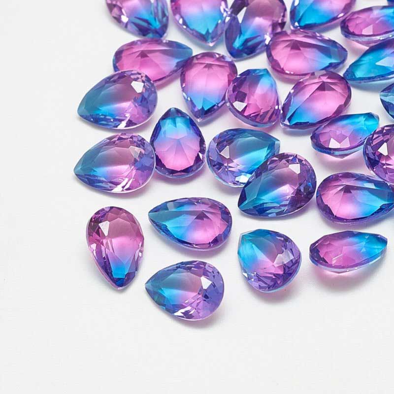 Fancy Rhinestone - 13x18mm Faceted Pear Drop - Hummingbird Sky (2)