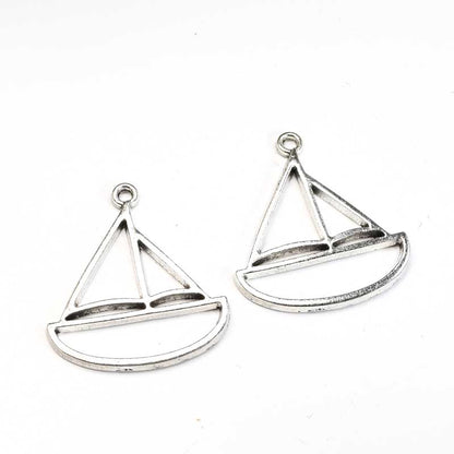 Sail Boat Frame Pend   Ant Slvr Pair