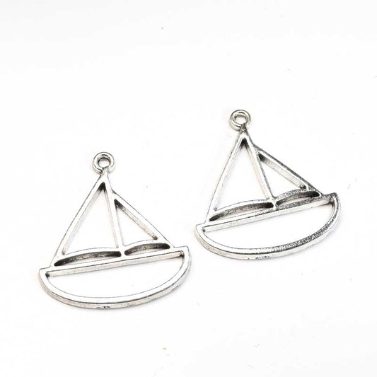 Sail Boat Frame Pend   Ant Slvr Pair