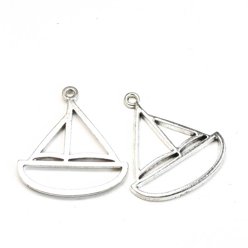 Sail Boat Frame Pend   Ant Slvr Pair