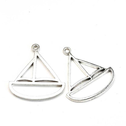 Sail Boat Frame Pend   Ant Slvr Pair