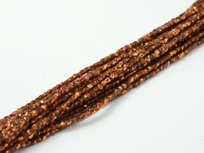 Fire Polish Faceted Round - True 2mm - Crystal Topaz Metallic Ice (strand 150)