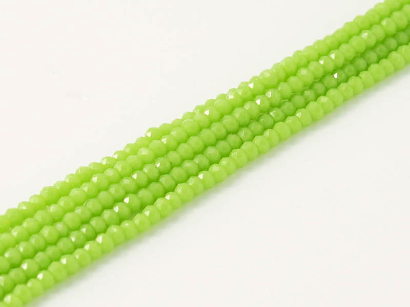 China Cut - 1.5x2.5mm Faceted Rondelle - Apple Green (Approx 200)
