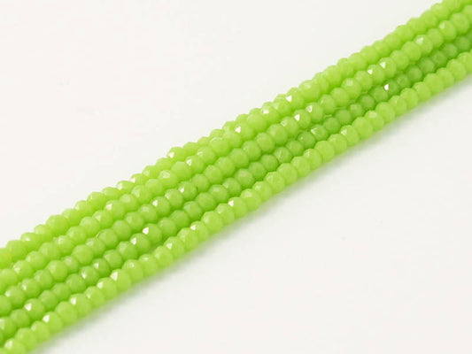 China Cut - 1.5x2.5mm Faceted Rondelle - Apple Green (Approx 200)
