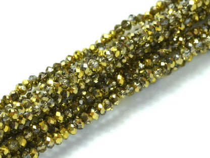 China Cut - 1.5x2.5mm Faceted Rondelle - Crystal Amber (Approx 200)