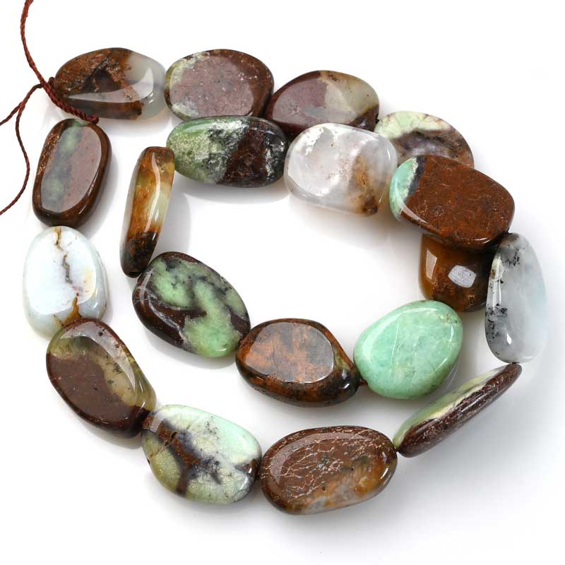 Chrysoprase   22mm Flat Nuggets 16in