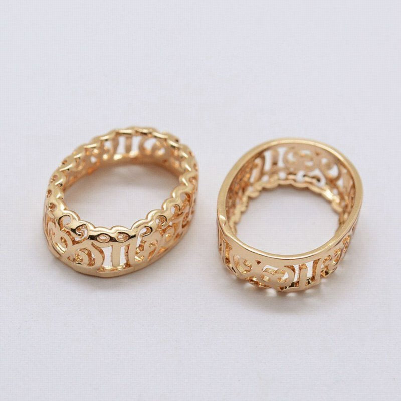 Setting for Pointed Back Rhinestone - ID 13x18mm Oval Filigree - Gold Plated (2)